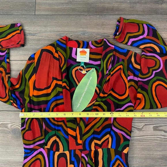 Farm Rio Rainbow Wild Hearts dress NEW - Picture 11 of 15
